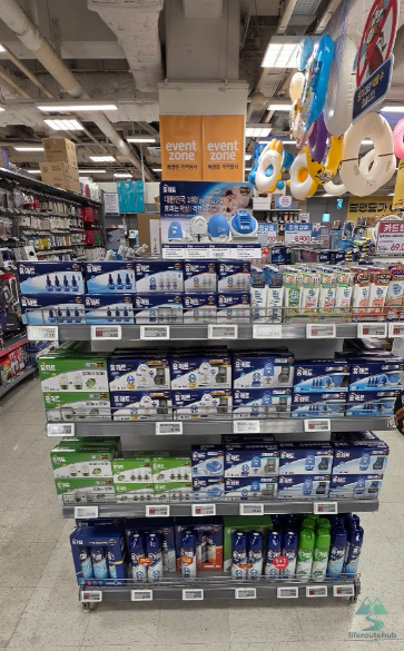 Korean Grocery Store 101: How to Shop at E-mart in South Korea Mosquito repellent on the shelves at E-mart