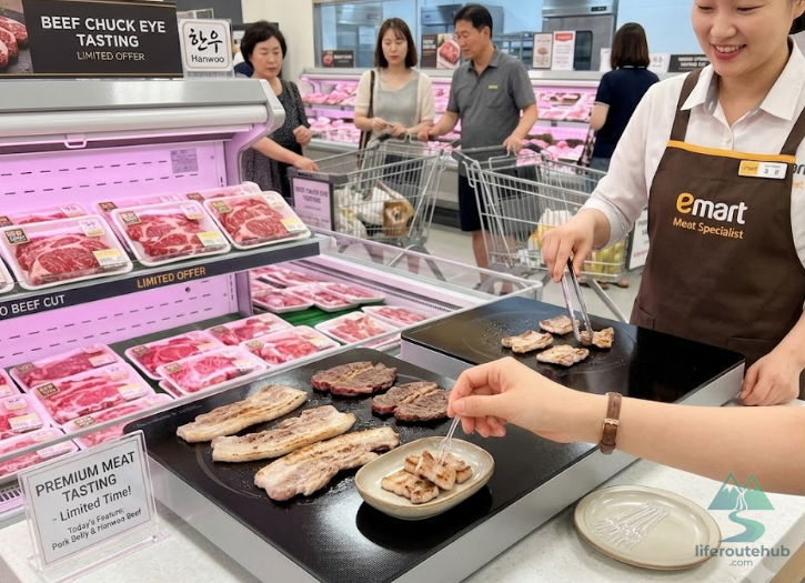 Korean Grocery Store 101: How to Shop at E-mart in South Korea One of the most beloved features of E-mart is the "Shishik Corner"